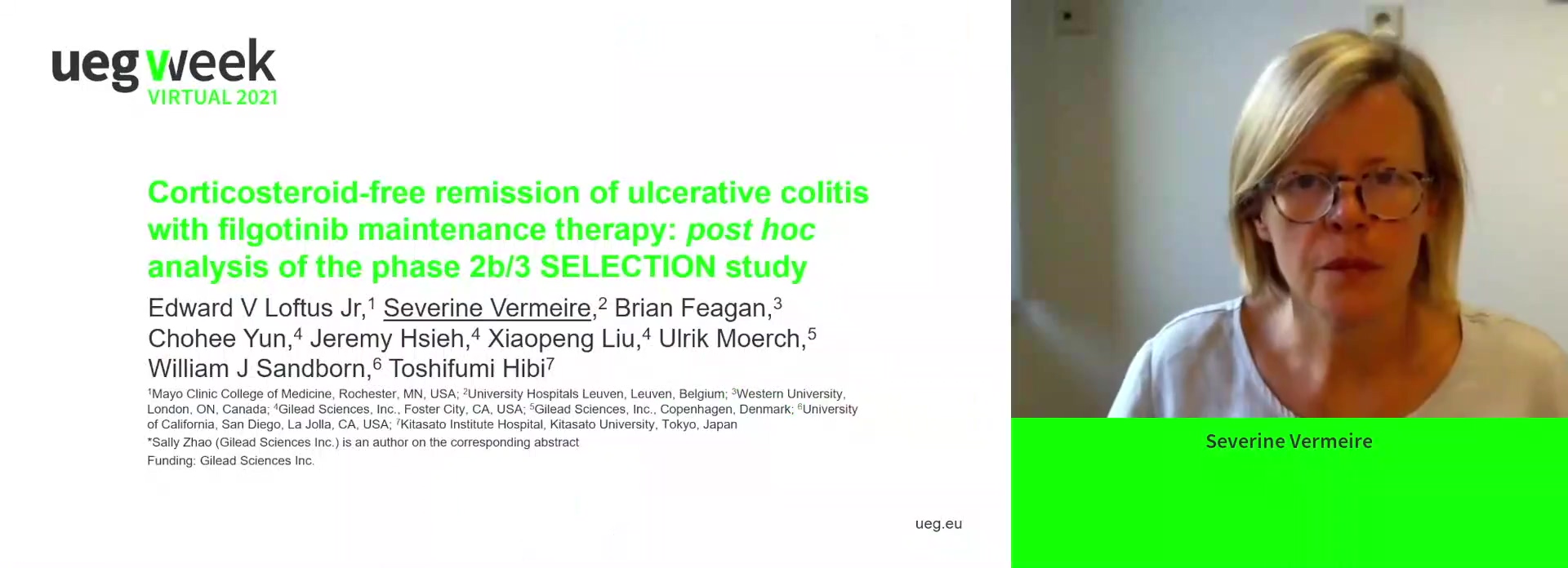 CORTICOSTEROID-FREE REMISSION OF ULCERATIVE COLITIS WITH FILGOTINIB MAINTENANCE THERAPY: POST HOC ANALYSIS OF THE PHASE 2B/3 SELECTION STUDY