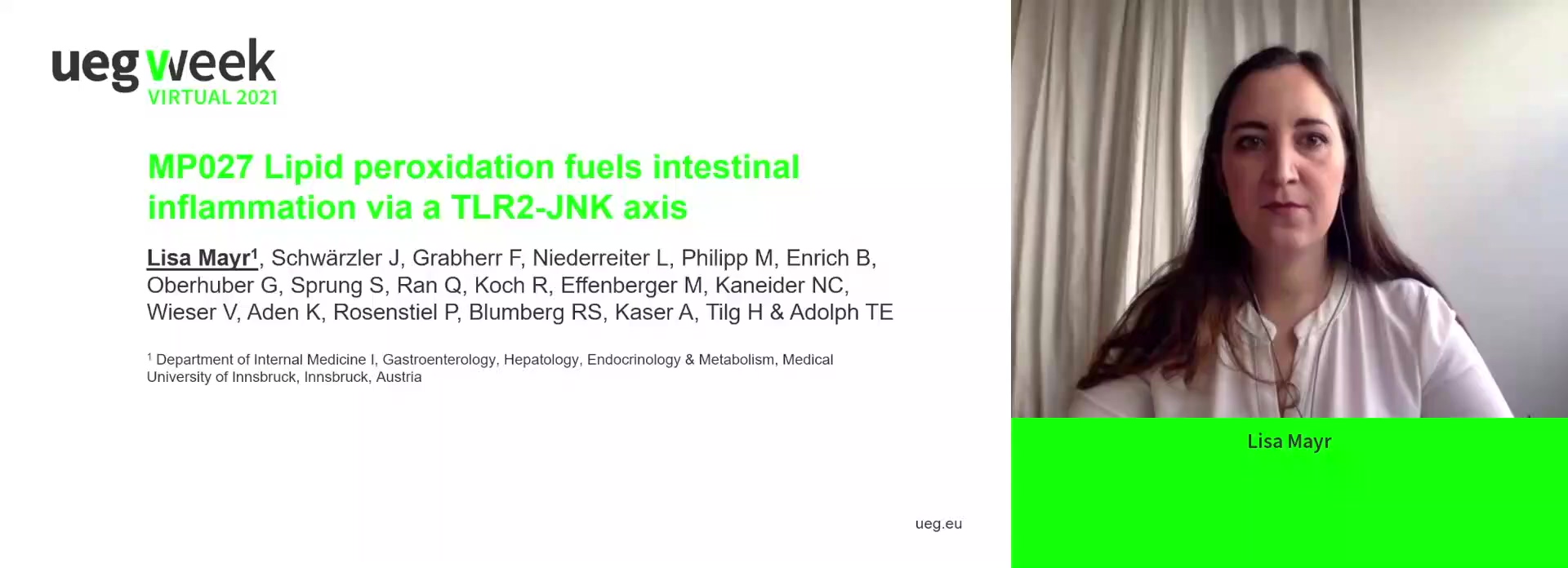 LIPID PEROXIDATION FUELS INTESTINAL INFLAMMATION VIA A TLR2-JNK AXIS