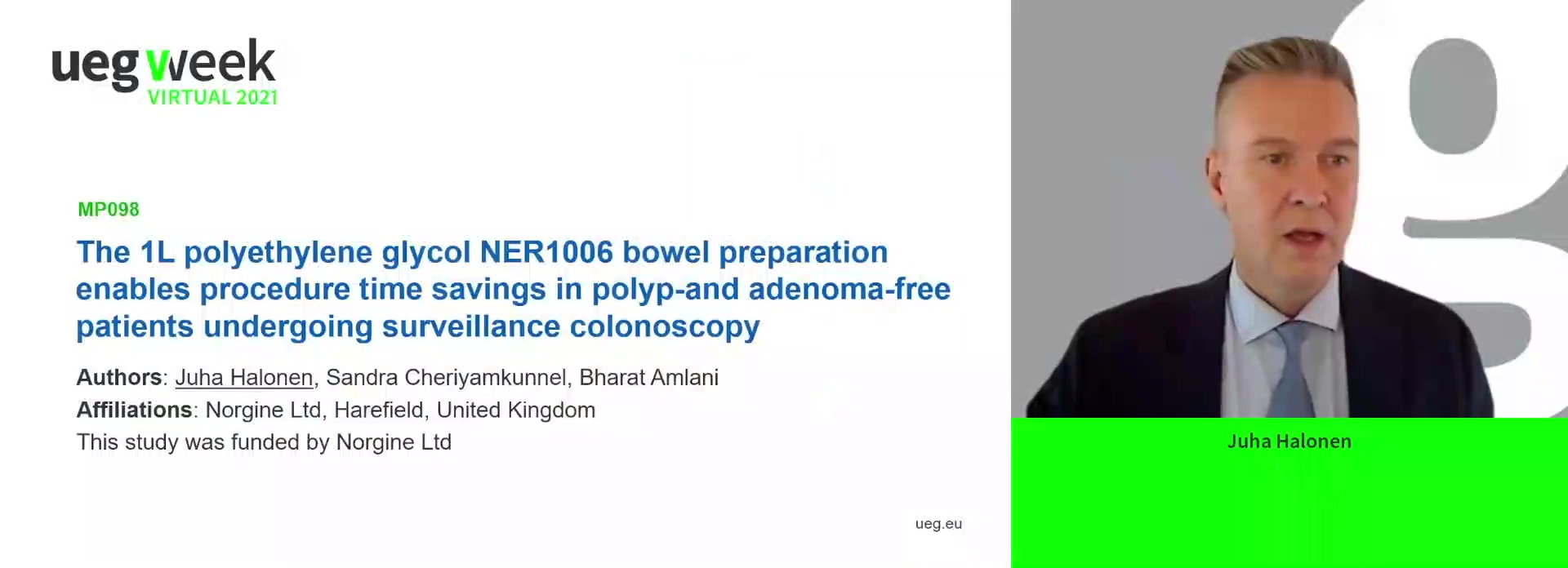 THE 1L POLYETHYLENE GLYCOL NER1006 BOWEL PREPARATION ENABLES PROCEDURE TIME SAVINGS IN POLYP- AND ADENOMA-FREE PATIENTS UNDERGOING SURVEILLANCE COLONOSCOPY